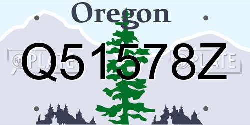 Q51578Z Oregon License Plate