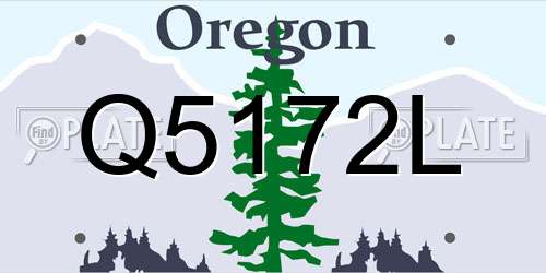Q5172L Oregon License Plate
