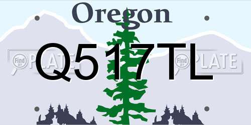 Q517TL Oregon License Plate