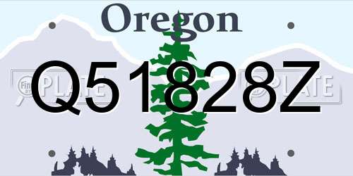 Q51828Z Oregon License Plate