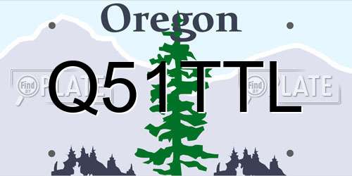 Q51TTL Oregon License Plate