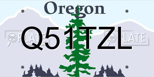 Q51TZL Oregon License Plate