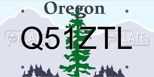 Q51ZTL Oregon License Plate