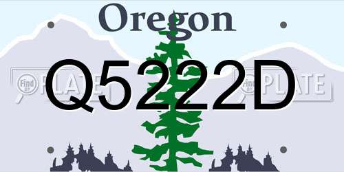 Q5222D Oregon License Plate