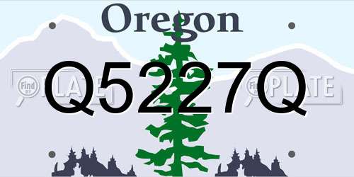 Q5227Q Oregon License Plate