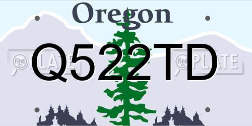 Q522TD Oregon License Plate