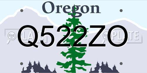 Q522ZO Oregon License Plate