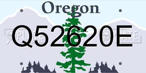 Q52620E Oregon License Plate
