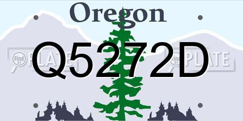 Q5272D Oregon License Plate