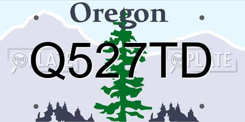 Q527TD Oregon License Plate