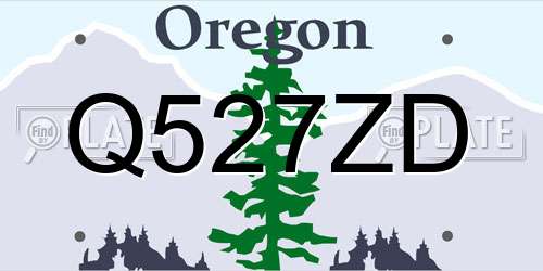Q527ZD Oregon License Plate