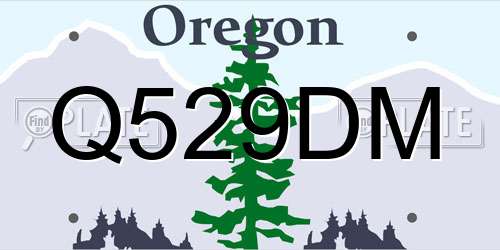 Q529DM Oregon License Plate