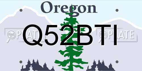 Q52BTI Oregon License Plate