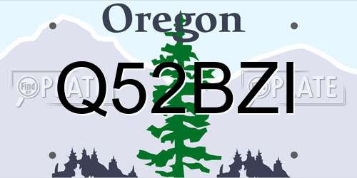 Q52BZI Oregon License Plate