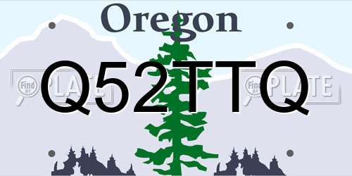 Q52TTQ Oregon License Plate