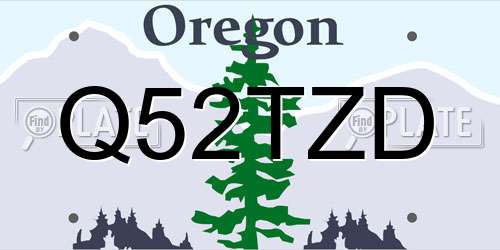 Q52TZD Oregon License Plate