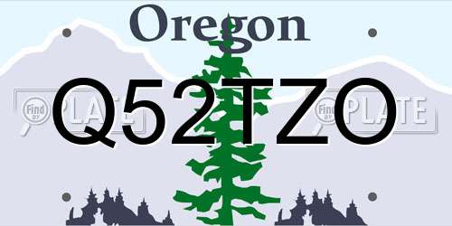 Q52TZO Oregon License Plate