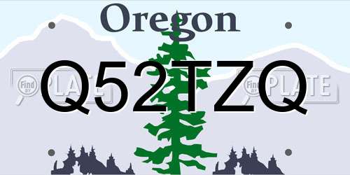 Q52TZQ Oregon License Plate