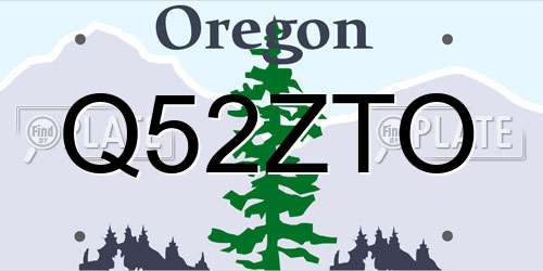 Q52ZTO Oregon License Plate