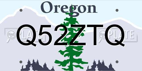 Q52ZTQ Oregon License Plate