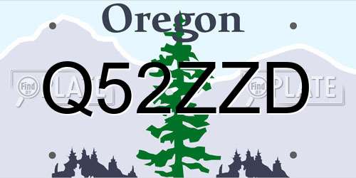 Q52ZZD Oregon License Plate