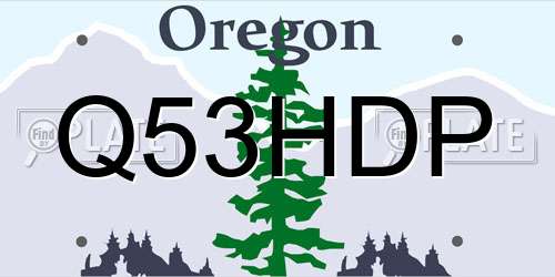 Q53HDP Oregon License Plate