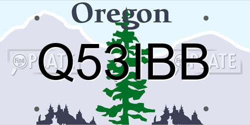 Q53IBB Oregon License Plate