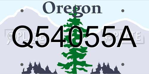 Q54055A Oregon License Plate