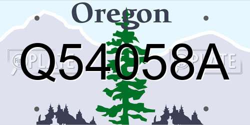 Q54058A Oregon License Plate