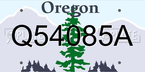 Q54085A Oregon License Plate