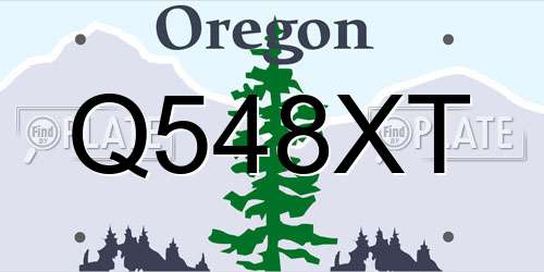 Q548XT Oregon License Plate
