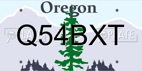 Q54BXT Oregon License Plate