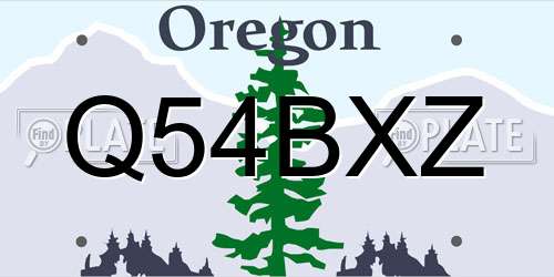 Q54BXZ Oregon License Plate