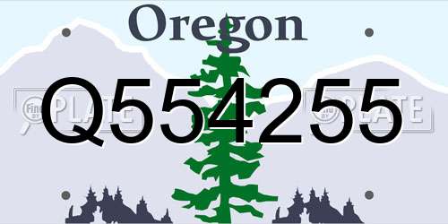 Q554255 Oregon License Plate
