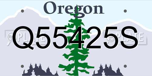 Q55425S Oregon License Plate