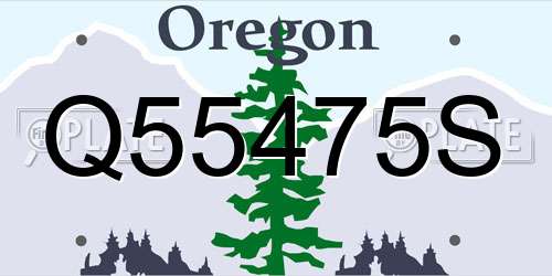 Q55475S Oregon License Plate