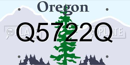 Q5722Q Oregon License Plate