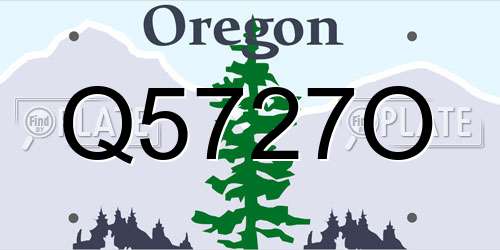 Q5727O Oregon License Plate