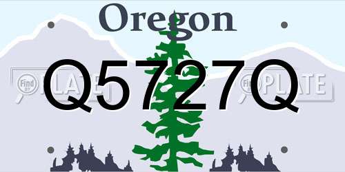 Q5727Q Oregon License Plate