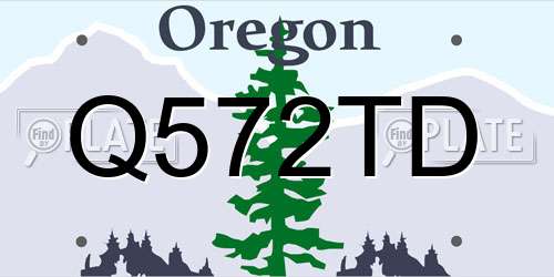 Q572TD Oregon License Plate