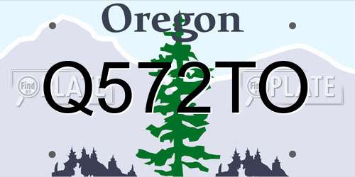 Q572TO Oregon License Plate
