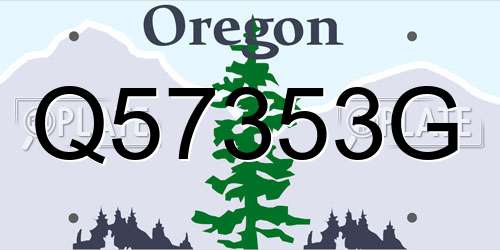 Q57353G Oregon License Plate