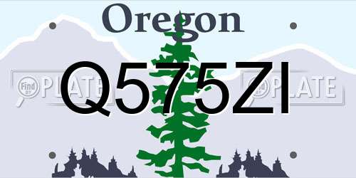 Q575ZI Oregon License Plate