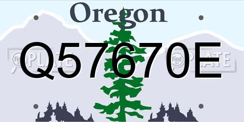 Q57670E Oregon License Plate