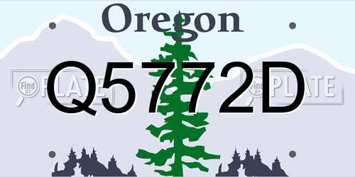 Q5772D Oregon License Plate