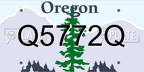Q5772Q Oregon License Plate