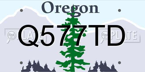 Q577TD Oregon License Plate