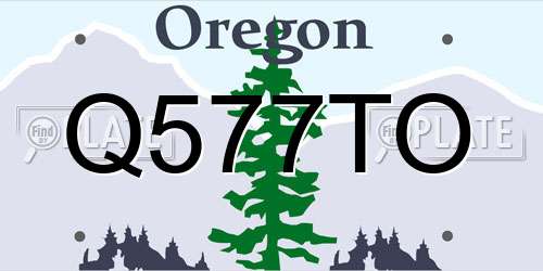 Q577TO Oregon License Plate
