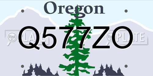 Q577ZO Oregon License Plate