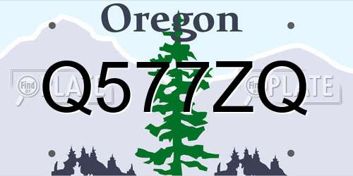 Q577ZQ Oregon License Plate